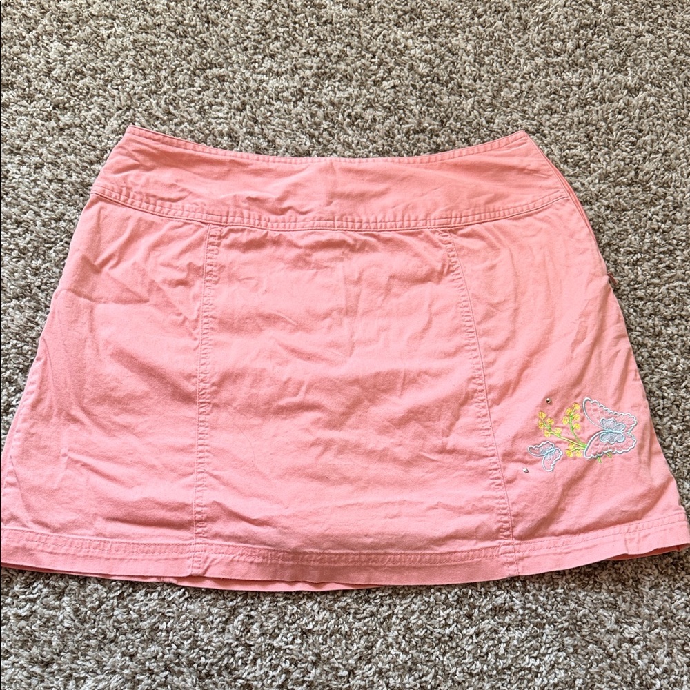 St. John's Bay Pink Mini Skirt with Embroidered Detail